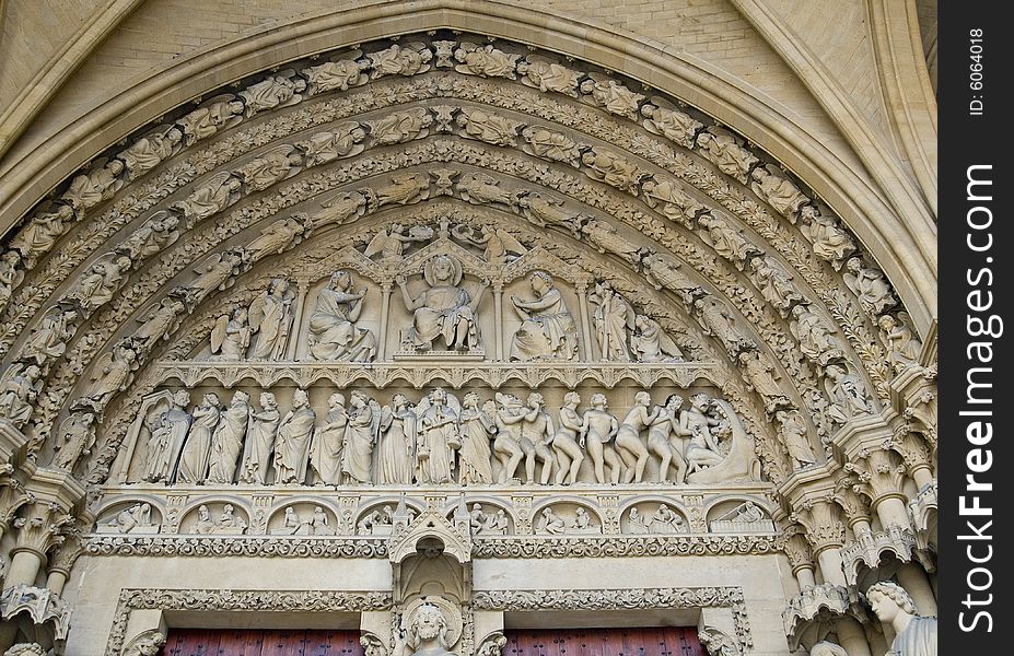Cathedral St Etienne details located in Metz, France