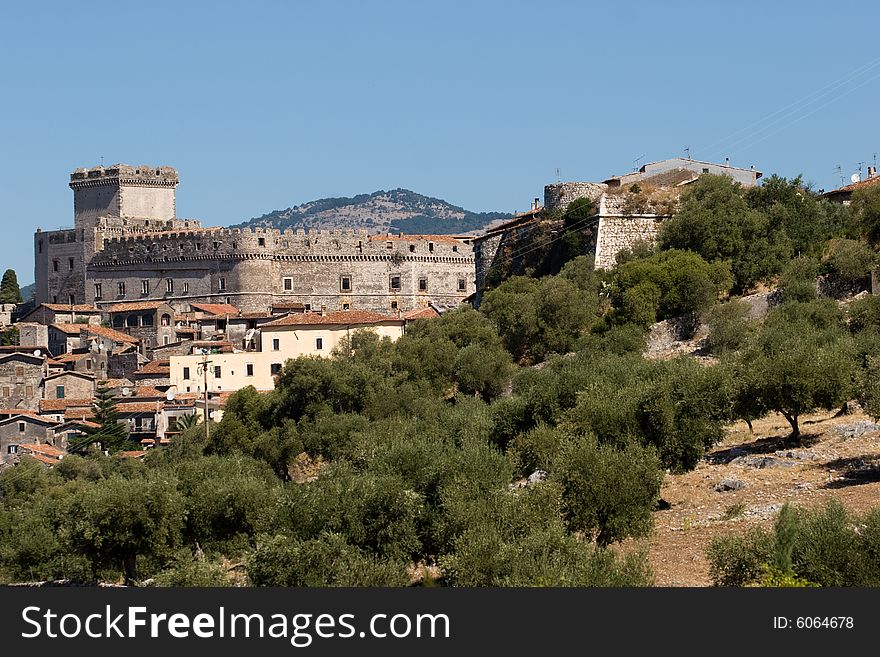 A view of the italian castle in sermoneta