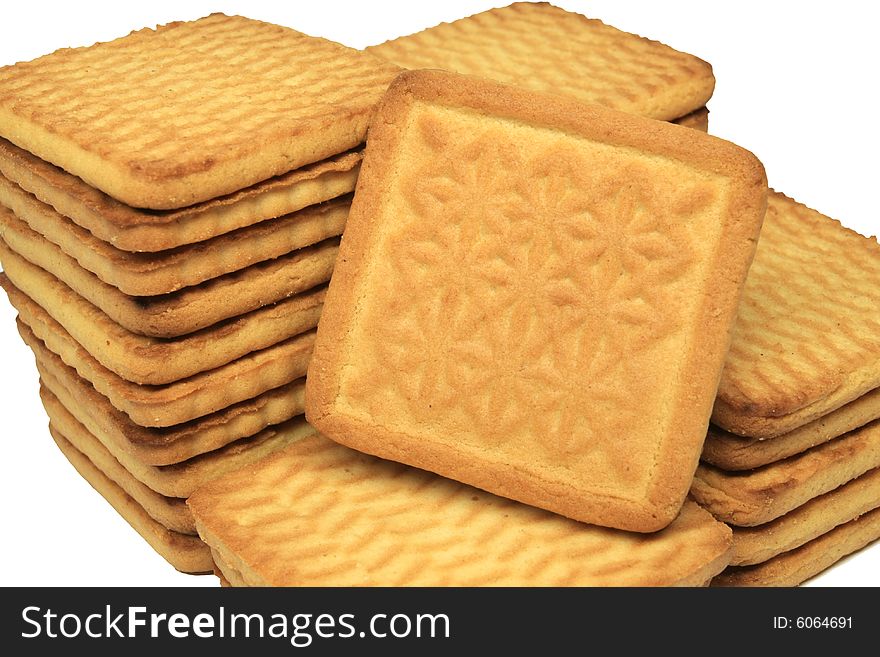 Cookies closeup isolated on white