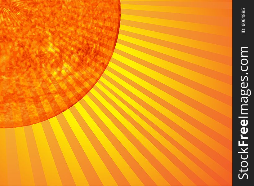 Abstract sun in orange and yellow. Abstract sun in orange and yellow.