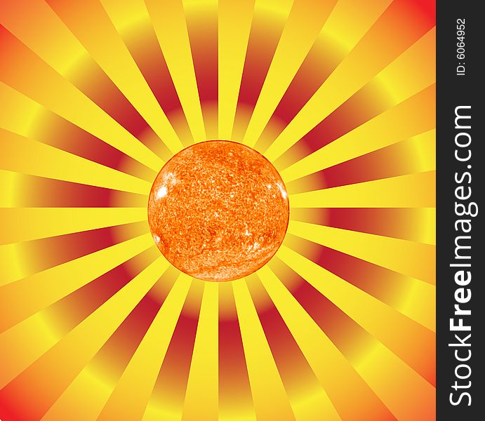 Real sun in red and yellow. Real sun in red and yellow.
