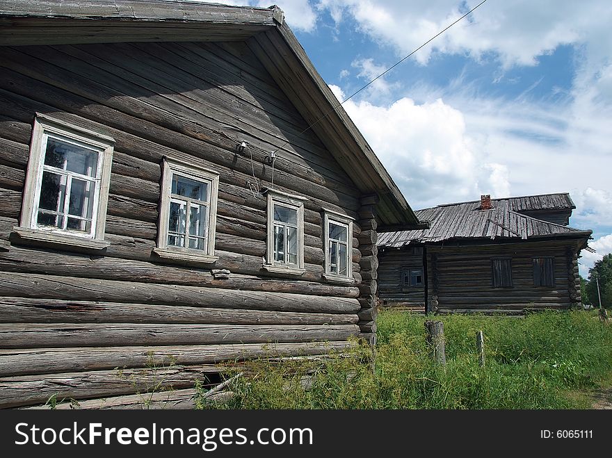 The russian village. summer sky and clouds. The russian village. summer sky and clouds.