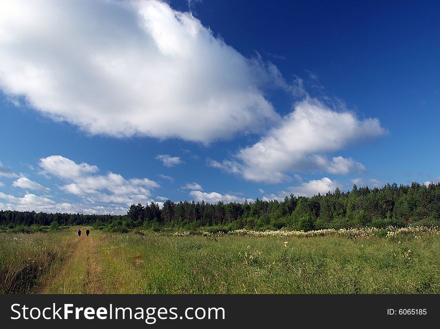 The russian village. summer sky and clouds. The russian village. summer sky and clouds.