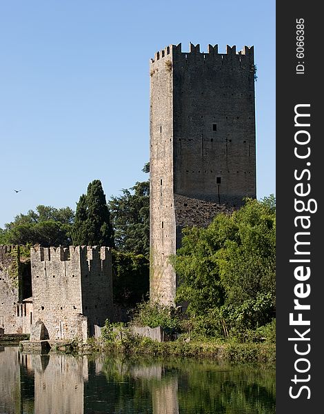A view of the italian castle in ninfa whose owne is the royal crown of england. A view of the italian castle in ninfa whose owne is the royal crown of england