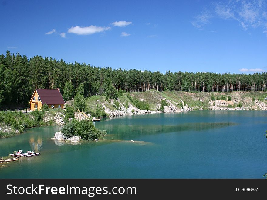 A lake in Siberia, Abrashino village. Russia.