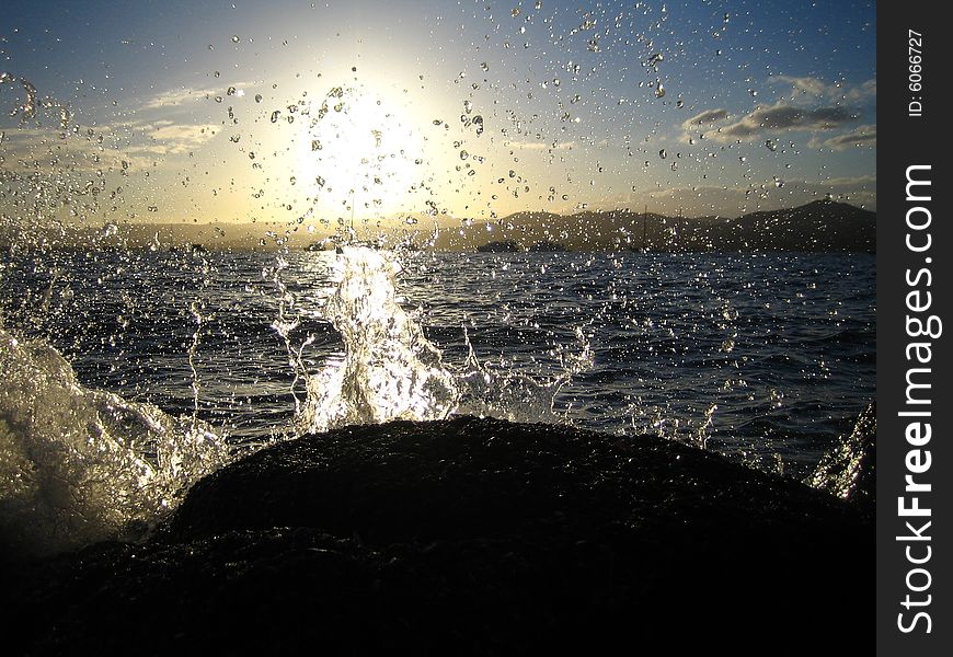 The surf of St Tropez in France. The surf of St Tropez in France