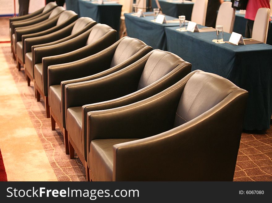 Image of empty luxury seats in conference. Image of empty luxury seats in conference