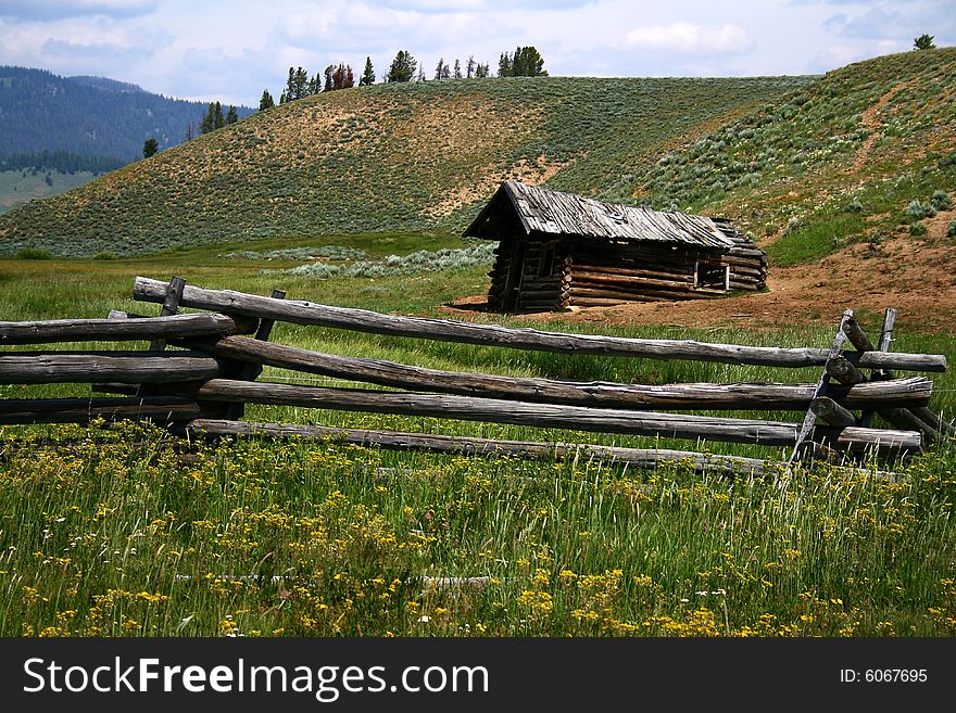 Old cabin on Stanley creek, Stanley Idaho. Old cabin on Stanley creek, Stanley Idaho