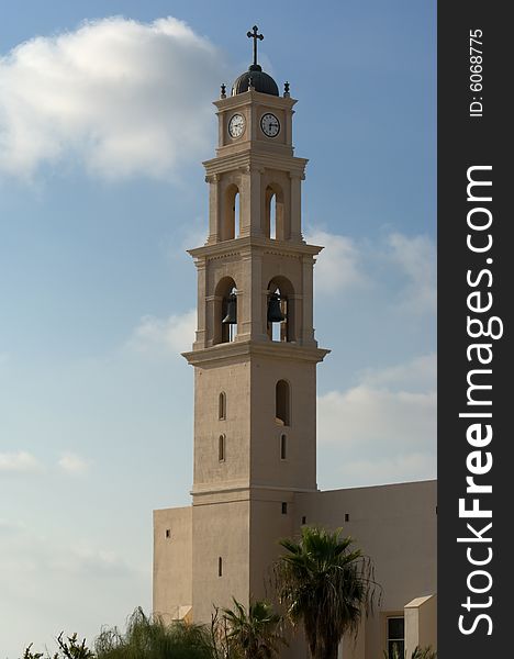 St. Peter's Church clock tower in Jaffa