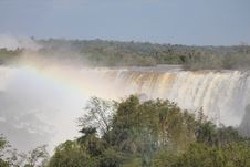 Waterfalls In The Park Of Iguazu Stock Image