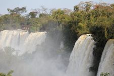 Waterfalls In The Park Of Iguazu Stock Photo