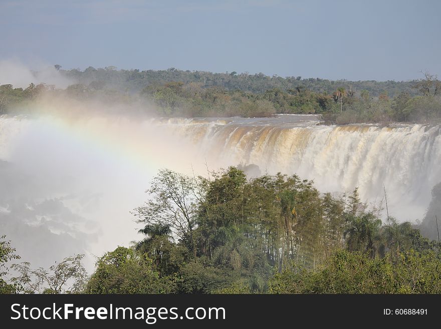 Waterfalls In The Park Of Iguazu