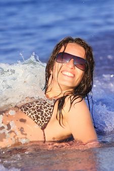Young Woman At Beach Stock Images