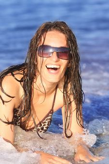 Young Woman At Beach Stock Photos