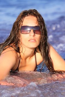 Young Woman At Beach Stock Images Young Woman At Beach Stock Images