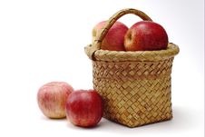 Apples And Basket Royalty Free Stock Images