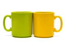 Yellow And Green Mug Royalty Free Stock Photo