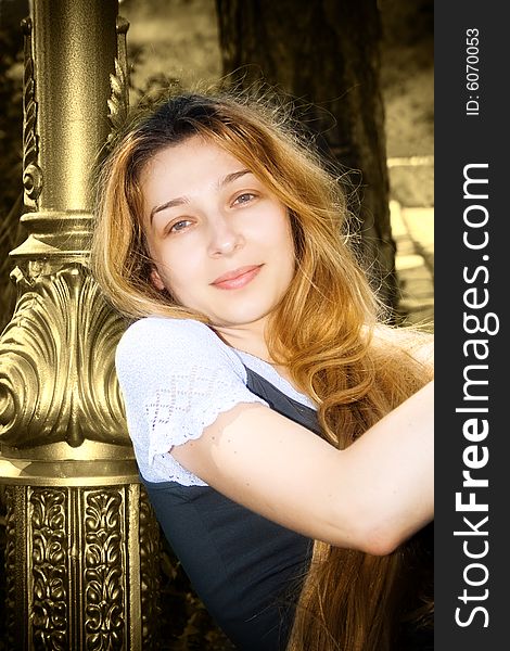 Portrait of beautiful and serene young woman. Portrait of beautiful and serene young woman