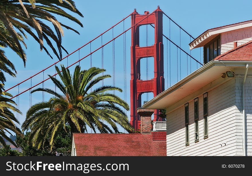 Fragment of Golden Gate bridge in San Francisco, USA. Fragment of Golden Gate bridge in San Francisco, USA.
