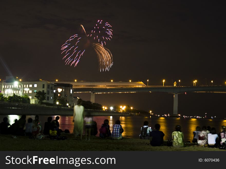 Hanabi (fireworks) in Kobe, Japan