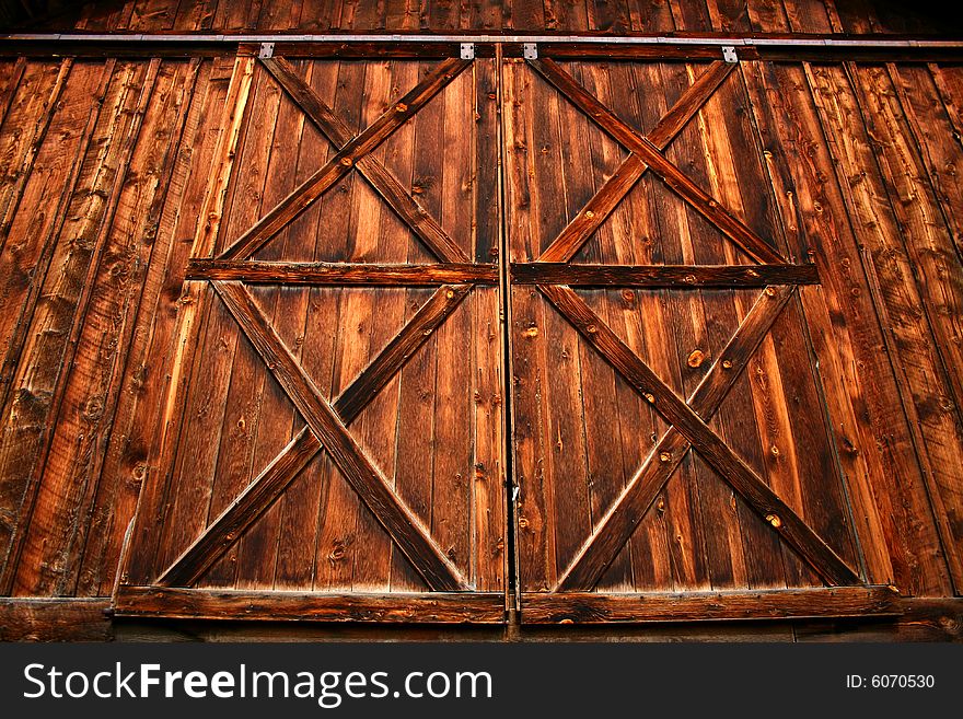 Set of old barn doors on old Idaho barn. Set of old barn doors on old Idaho barn