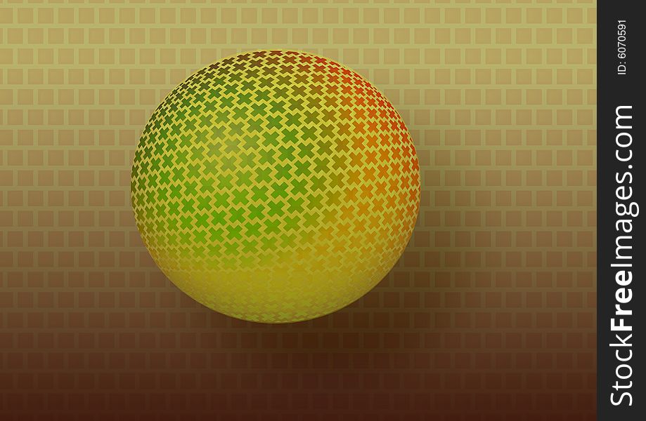 multicolor ball with brick background