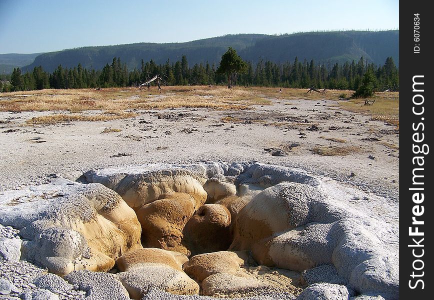The sleeping geyser in Yellowstone National Park