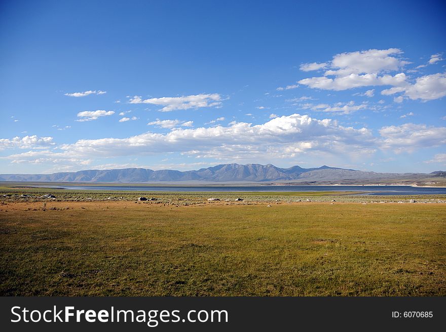 View of lake crowley in california