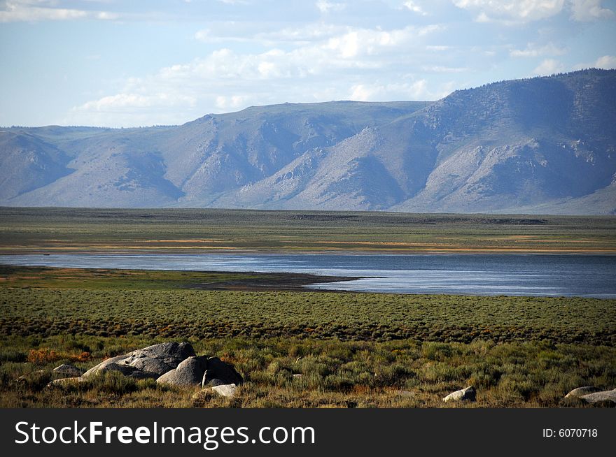 View of lake crowley in california