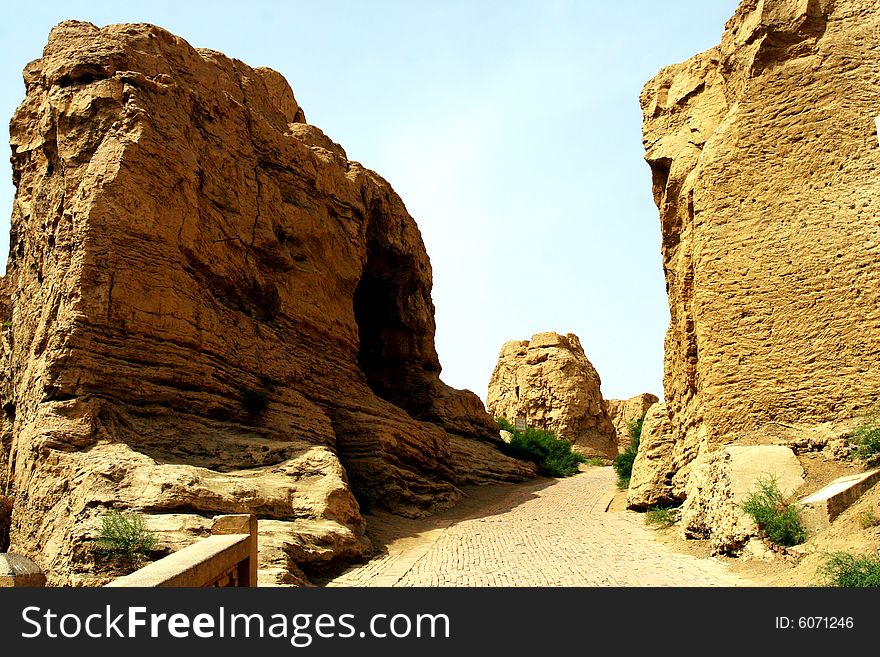 The old castte site of sinkiang china .