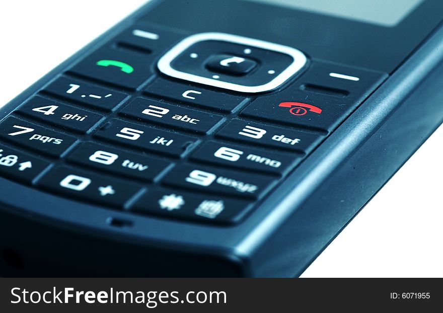 Close-up shot of a mobile phone keypad with shallow Depth of Field. Close-up shot of a mobile phone keypad with shallow Depth of Field