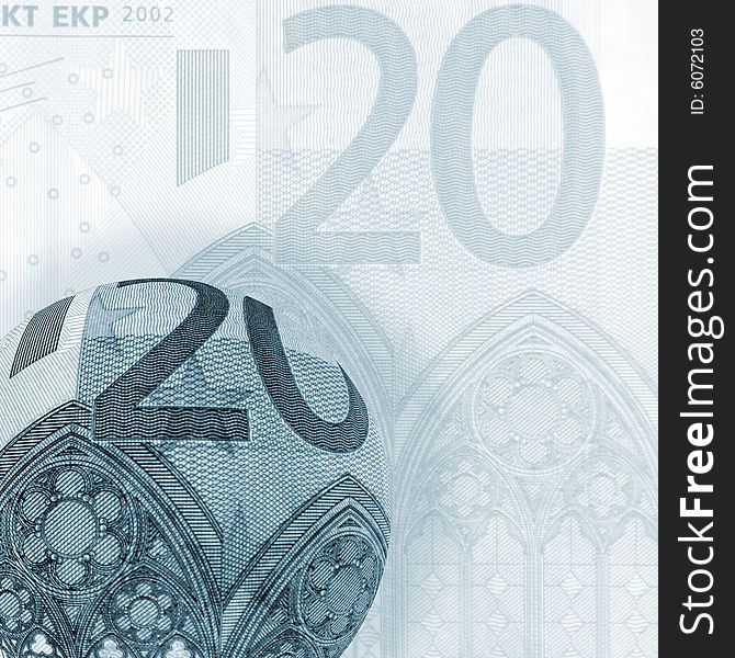 Close-up of distorted abstract of Euro Bank note. Close-up of distorted abstract of Euro Bank note