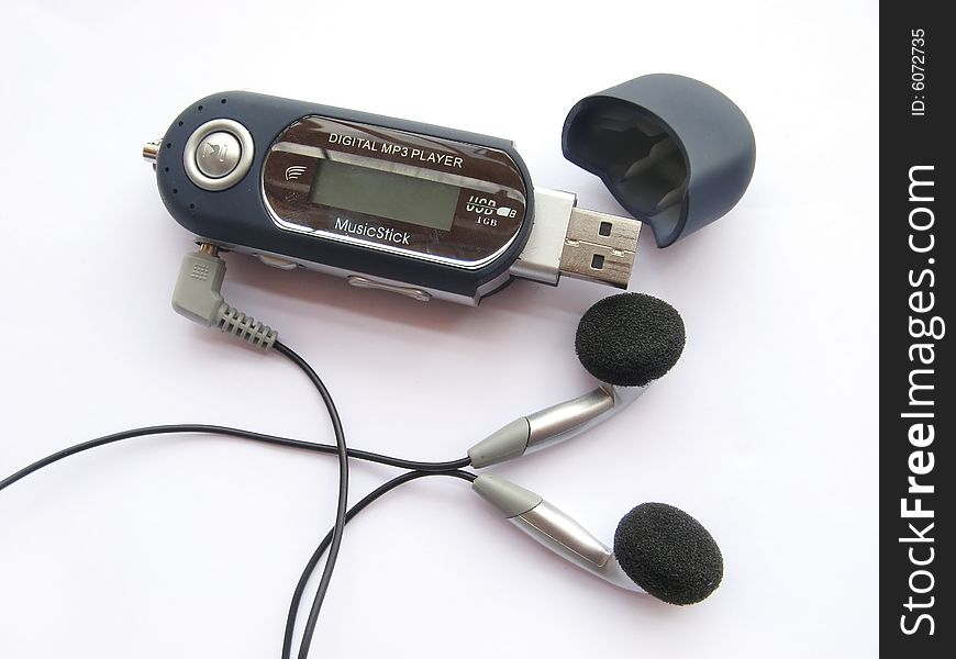 Mp3 audio portable player with earphones or earbuds