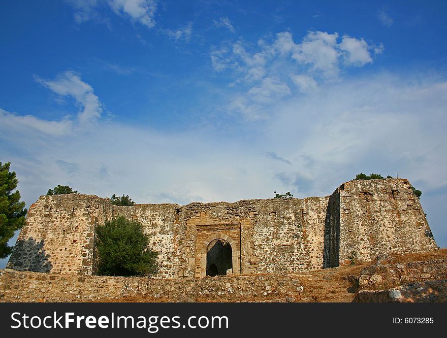 Old Ali-pasha fortress near Parga in Greece and nice sky. Old Ali-pasha fortress near Parga in Greece and nice sky.