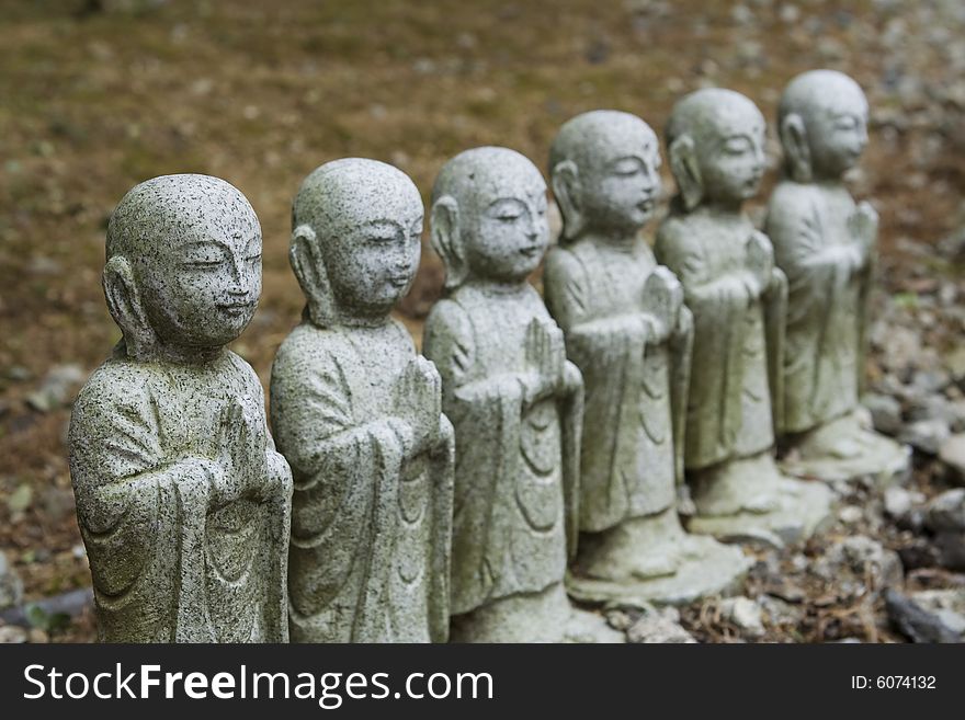 Statues of the holy field in japan. Statues of the holy field in japan