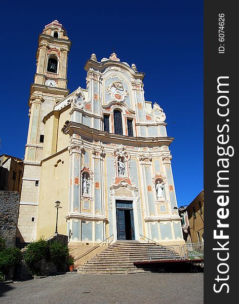 The Corallini's Cathedral in Cervo, medioeval village in Liguria, Italy.