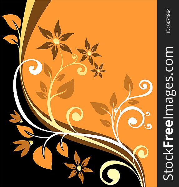 Orange floral background