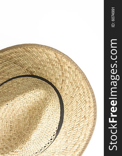 Panama straw hat on white background