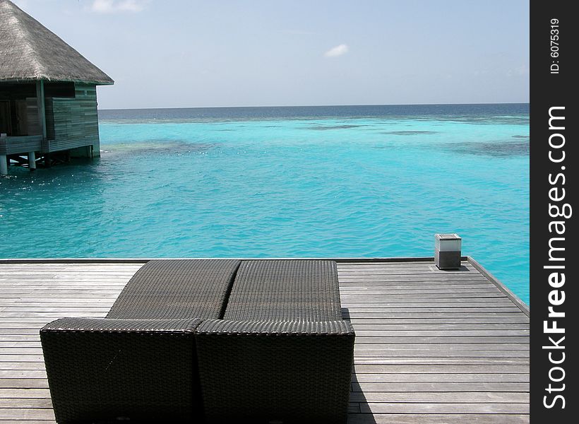 Enjoying vacation in a resort in Maldives. Enjoying vacation in a resort in Maldives.