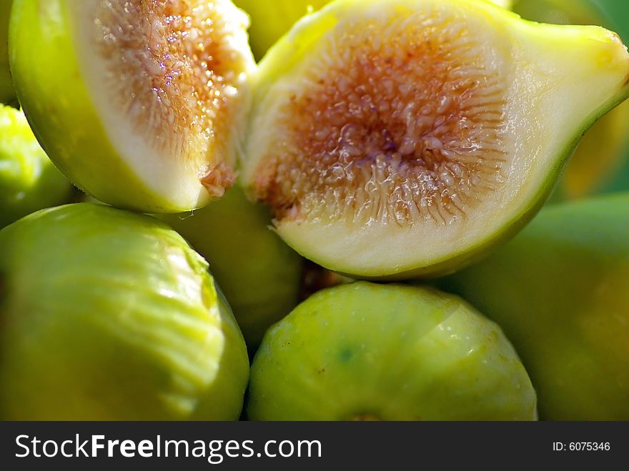 Close up  of mature figs.