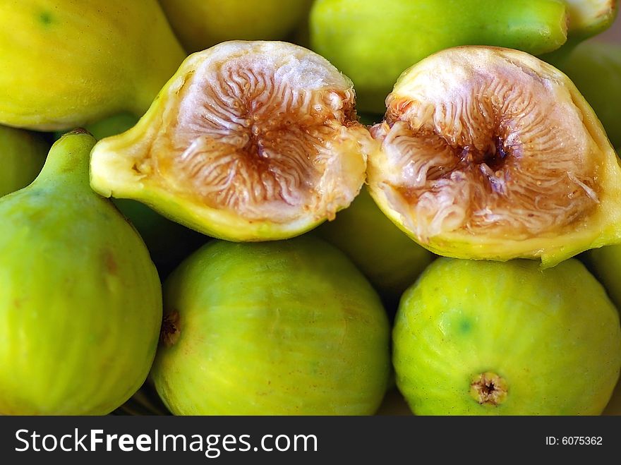 Close up  of mature figs.