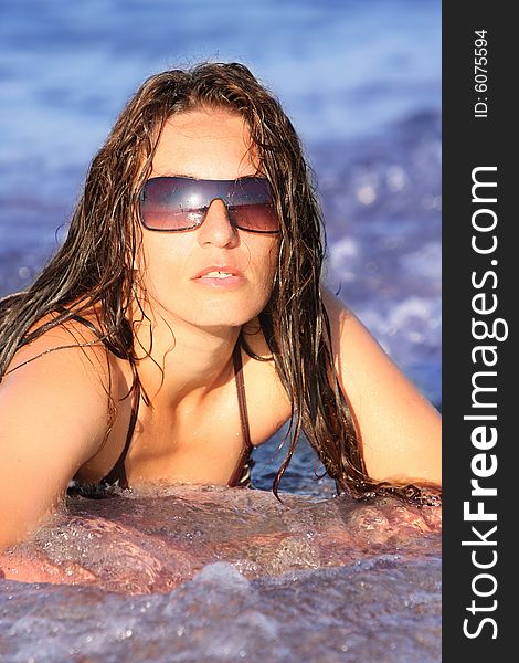 Young woman at beach