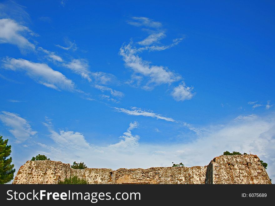 Old fortress and dragon like cloud. Old fortress and dragon like cloud.