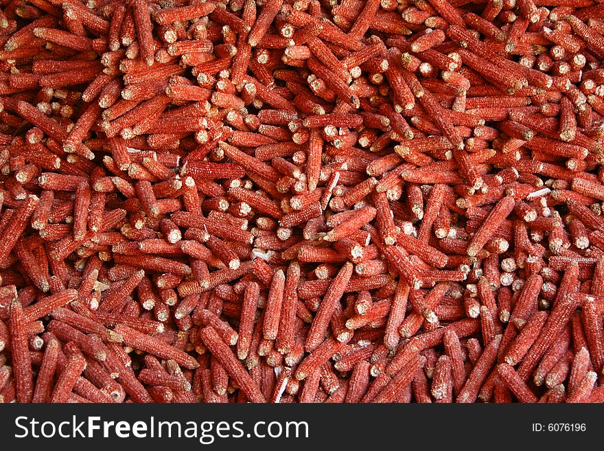 Red Corn leftovers on pile. Red Corn leftovers on pile.