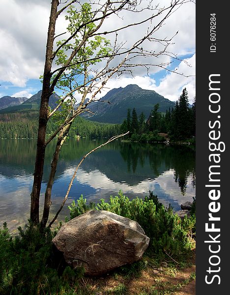 Slovak Lake, a natural lake, Deadwood,
slovak mountains