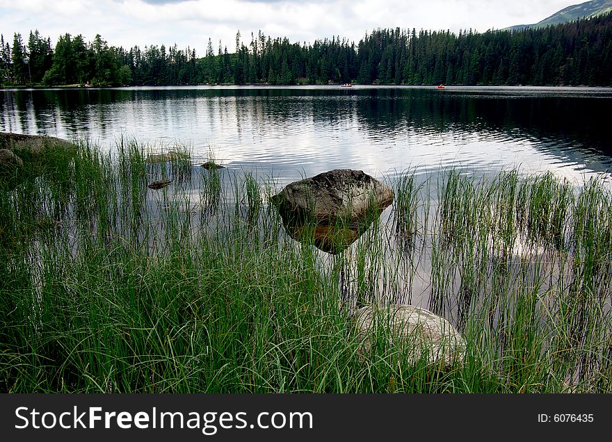 Slovak Lake, a natural lake,  
slovak mountains