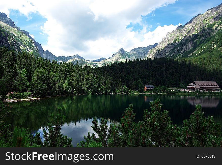 Slovak Lake, a natural lake,  
slovak mountains