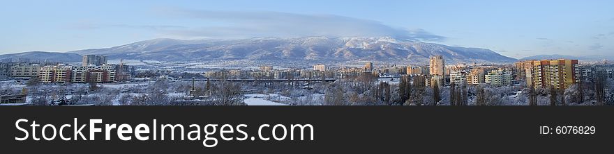 Panorama of Vitosha Mountain in the winter. Wanna know more about this gorgeous mountain - visit http://en.wikipedia.org/wiki/Vitosha