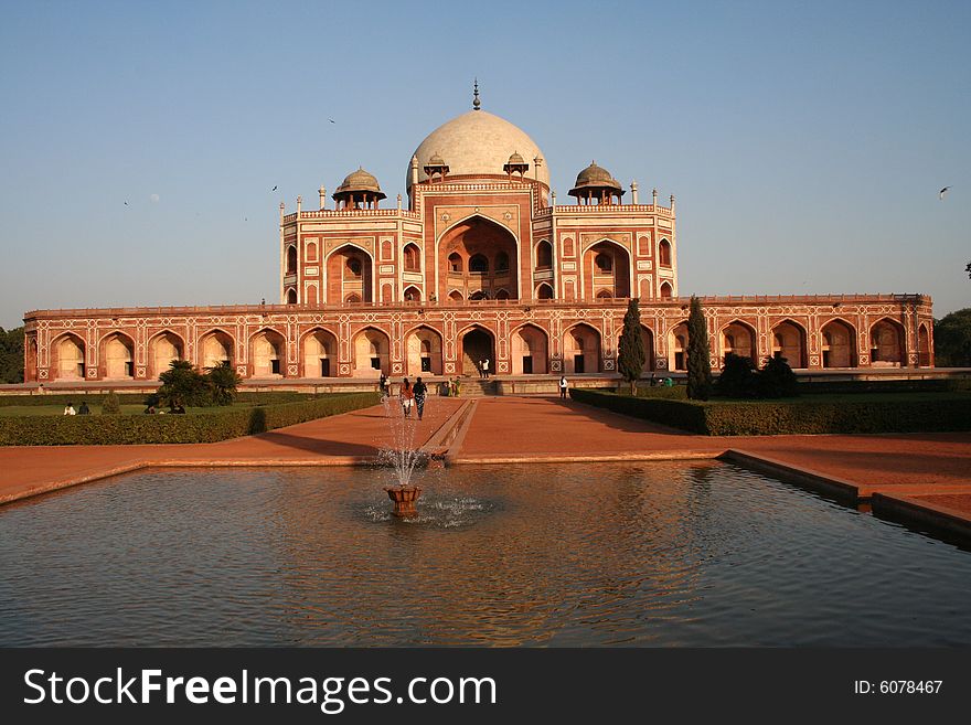 Humayuns Tomb a red sandstone structure similar to the Taj Mahal stands tall in New Delhi