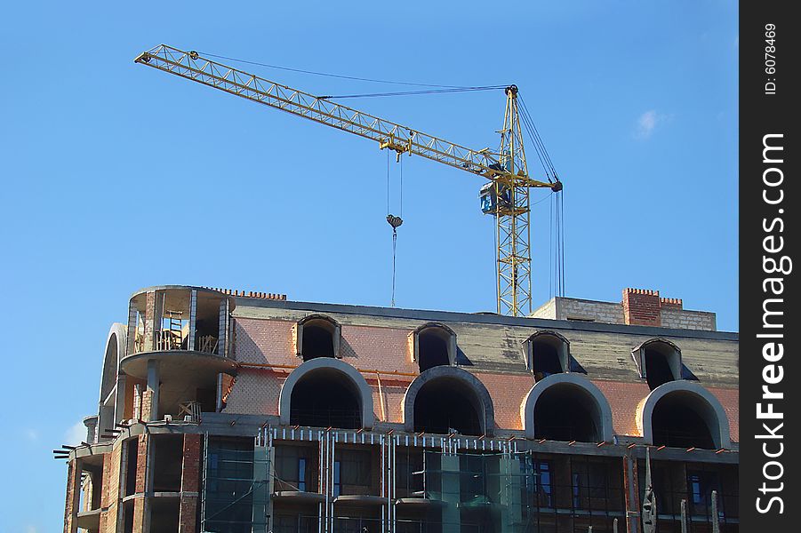 Building and crane.